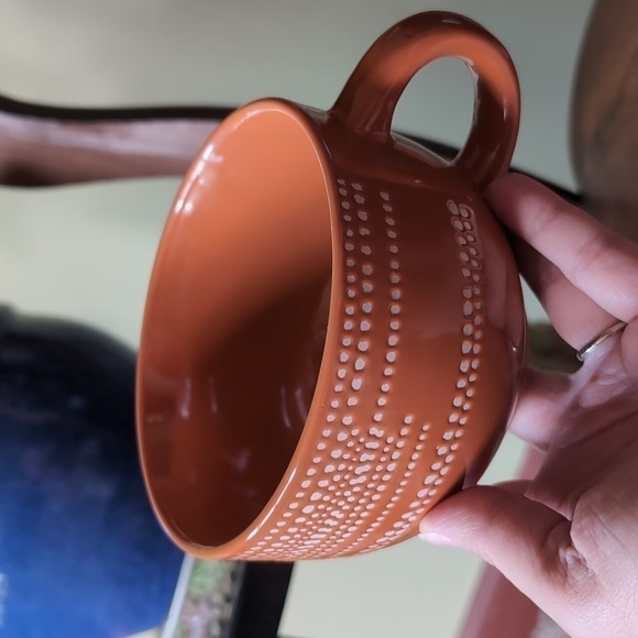 Terracotta Ceramic Glazed Boho Southwest 20oz Soup Mugs, Set of 2 - Picture 7 of 10